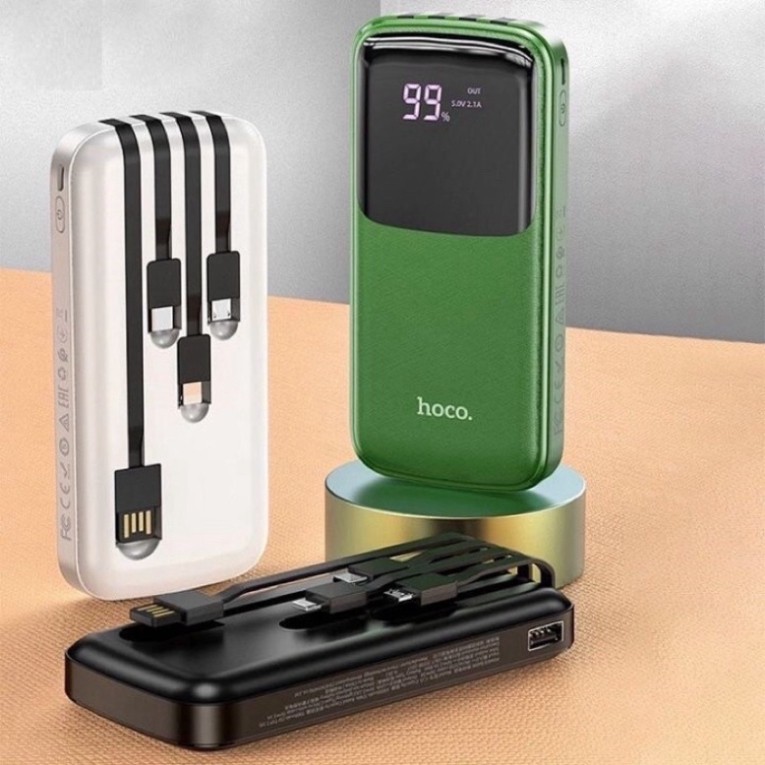 Pin Sạc Dự Phòng Hoco CJ5A - 20.000mAh - Tích Hợp Cáp Sạc Liền - Chính Hãng