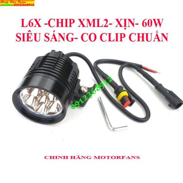ĐÈN LED TRỢ SÁNG L6X-MOTORFANS CHÍNH HÃNG-CHIP XML2 XỊN – CÔNG SUẤT CHUẨN 60W