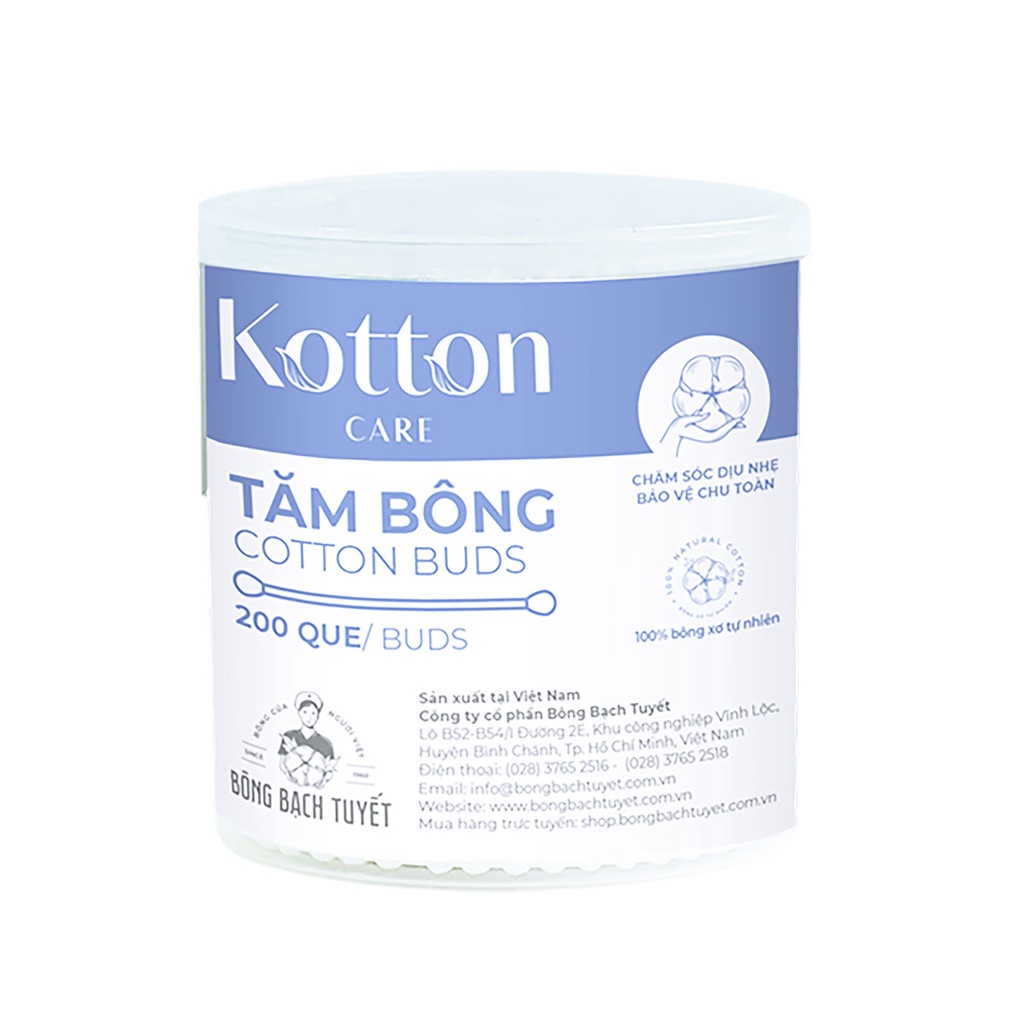 Hộp Tăm Bông Kotton Care Cotton Buds 200 Que