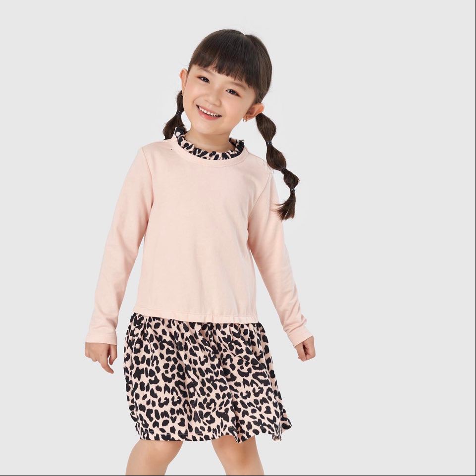 Váy nỉ phối họa tiết - RABBITSHOP(hàng sale ko đổi trả)