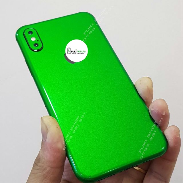 Tấm dán Skin Xanh lá Bóng Dành cho 5 6 7 6plus 7plus 8plus X XR XSMAX 11 PRO MAX 12 PRO MAX