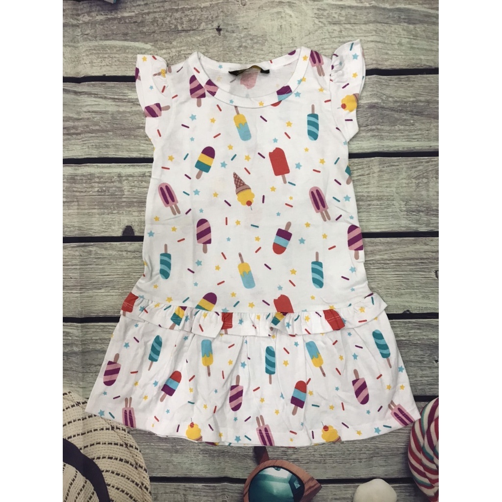 Váy, đầm bé gái chất cotton thoáng mát nhiều hoạt tiết dễ thương Que kem - GD050701TQK