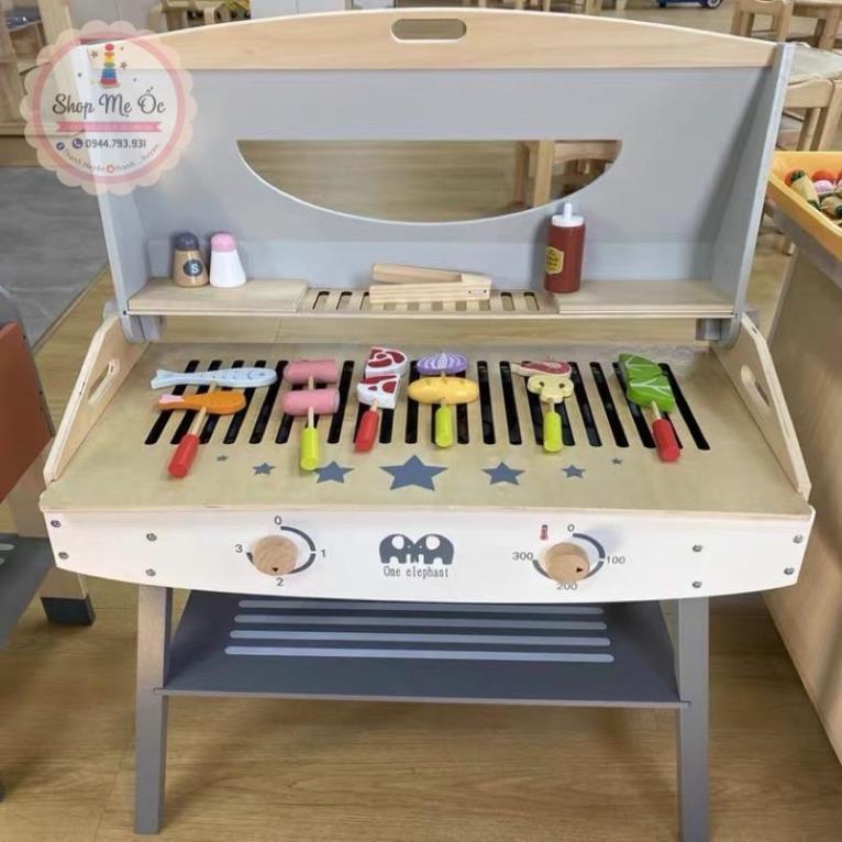 Đồ chơi gỗ - Bếp nướng BBQ đứng cao 80cm - Hàng có sẵn