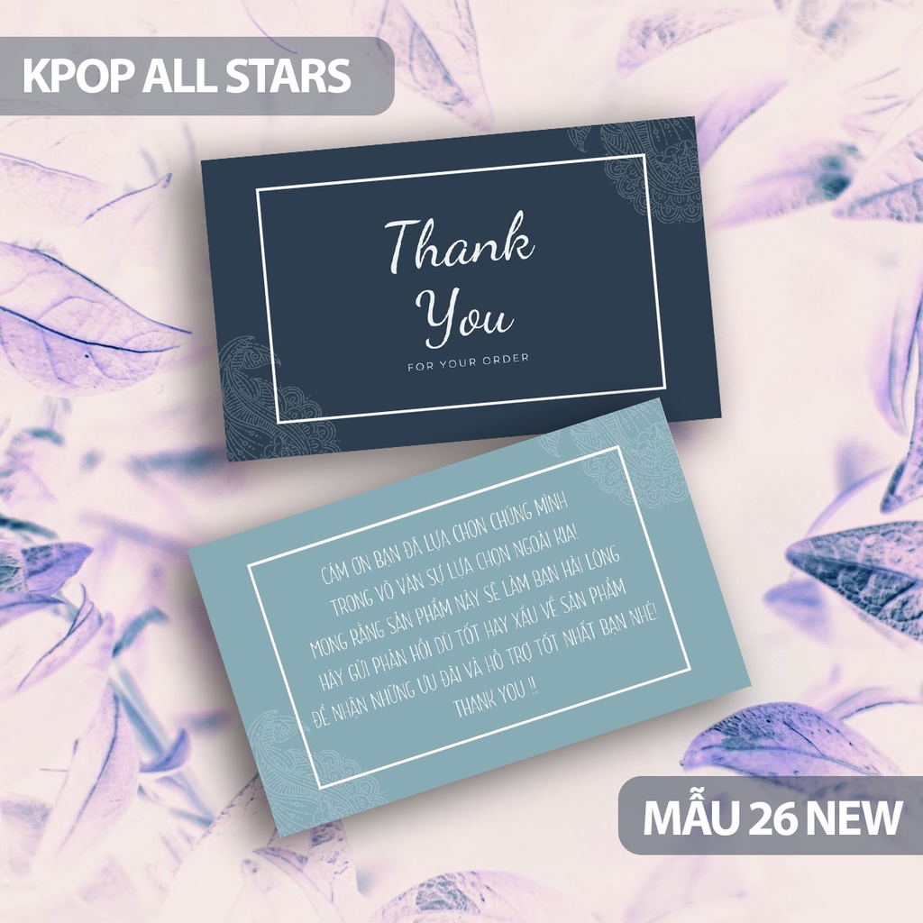 Hộp nhựa 100 card cám ơn, thiệp cảm ơn hoặc Thank you card dành riêng cho shop bán hàng dùng để tặng khách hàng