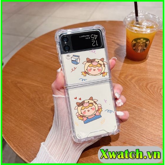 Ốp lưng dẻo in họa tiết Q2 cho Samsung Galaxy Z Flip4 5G / Z Flip 4 / Z Flip3 5G / Z Flip 3 bảo vệ 4 góc