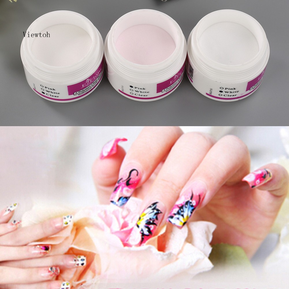 *˚View*✧⁺Sparkle Clear Transparent Color Acrylic Crystal Powder Nail Tips DIY Beauty Tool