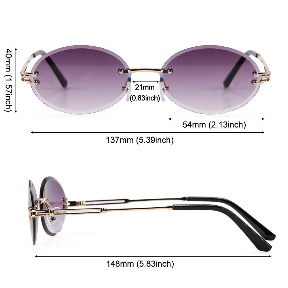 Kính Mát Gọng Oval Bảo Vệ Mắt Chống Tia UV400 Thời Trang