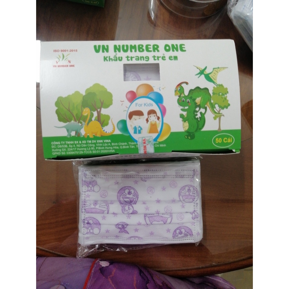 Khẩu Trang Y Tế Trẻ Em Number One Hộp 50 Cái Hoạ Tiết hoặc màu Ngẫu Nhiên