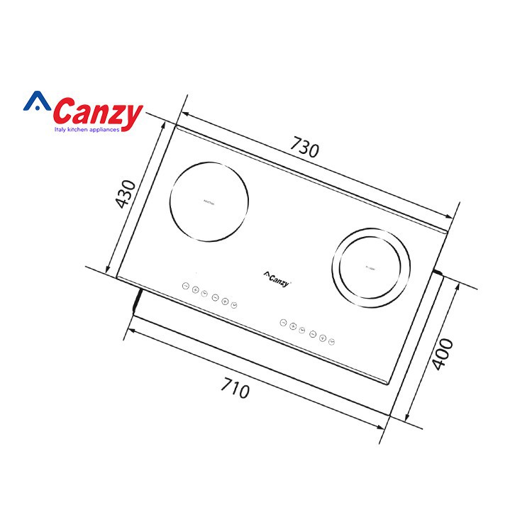 Bếp từ đôi hồng ngoại cảm ứng CANZY CZ-200GS.