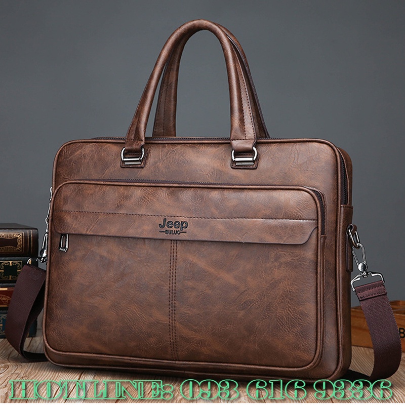 Cặp da công sở 🌟𝐅𝐑𝐄𝐄 𝐒𝐇𝐈𝐏🌟 Cặp da nam nữ JEEP thời trang phong cách - slc.vn