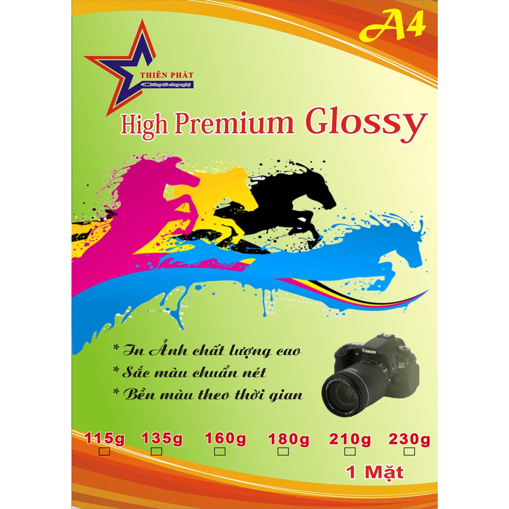 GIẤY IN CHUYÊN DỤNG GLOSSY 1 MẶT A4