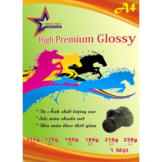 GIẤY IN CHUYÊN DỤNG GLOSSY 1 MẶT A4 ĐỊNH LƯỢNG 180GSM / 210GSM / 230GSM