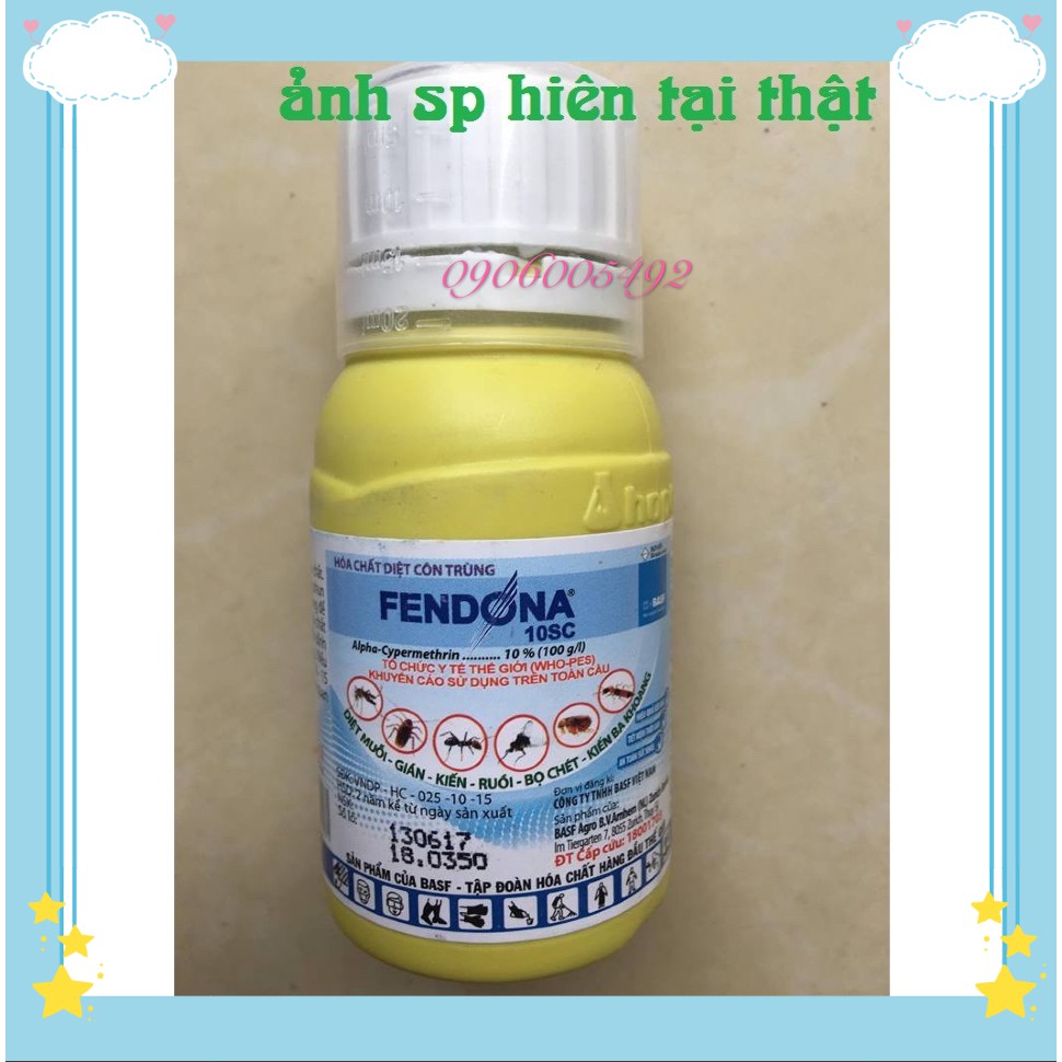 Combo 5 gói thuốc diệt muỗi, gián, kiến, ruồi, bọ chét, kiến ba khoang - FENDONA 10SC BASF ĐỨC (1 gói/5ml)