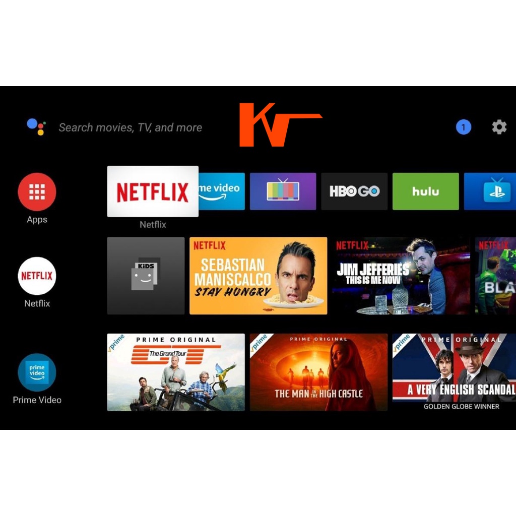 Android TV Box ONN TV Streaming, Android 10 chính chủ, Điều khiển giọng nói Bluetooth, Chứng chỉ Chrome cast, Netflix