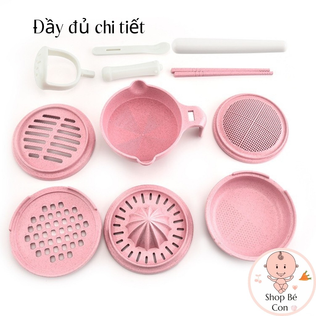 Bộ Dụng Cụ Chế Biến Ăn Dặm Kiểu Nhật Lúa Mạch 10 Chi Tiết Cho Bé