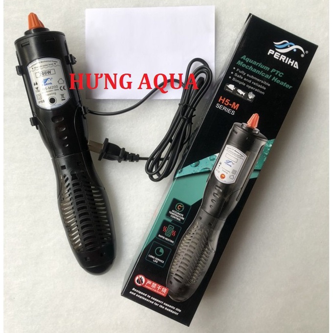 Sưởi bể cá, PERIHA H8-M cao cấp cho bể 20-400L, sưởi chống cháy nổ mẫu mới nhất