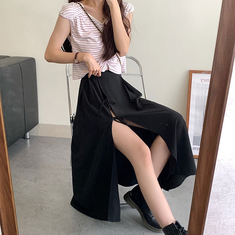 Chân Váy Midi Xiaozhainv Dáng Chữ A Lưng Cao Xẻ Tà Thời Trang Cho Nữ | BigBuy360 - bigbuy360.vn