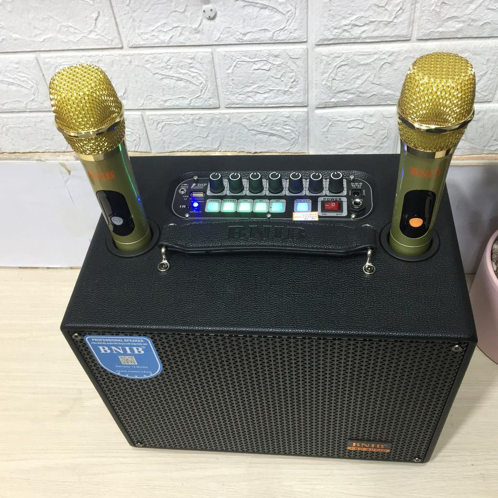 Loa Blutooth karaoke xách tay BNIB B-6S Bass 15, kèm 2 tay micro không dây cao cấp | Bảo hành chính hãng 12 tháng