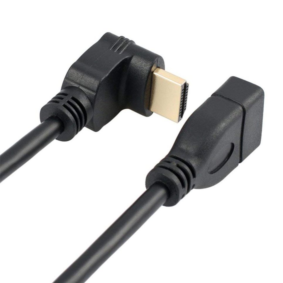 90 Degree Angle Male To HDMI-compatible Female Adapter Extender Converter