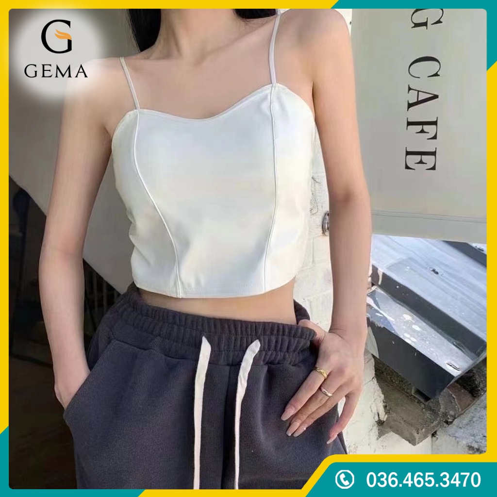 Bra da 2 dây lưng chun siêu co giãn túi zip, Áo croptop da 2 dây có đệm ngực freesize
