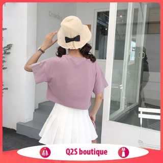 Áo Croptop Cổ Tim Vàng Mustard Basic DÁNG SUÔNG NGẮN