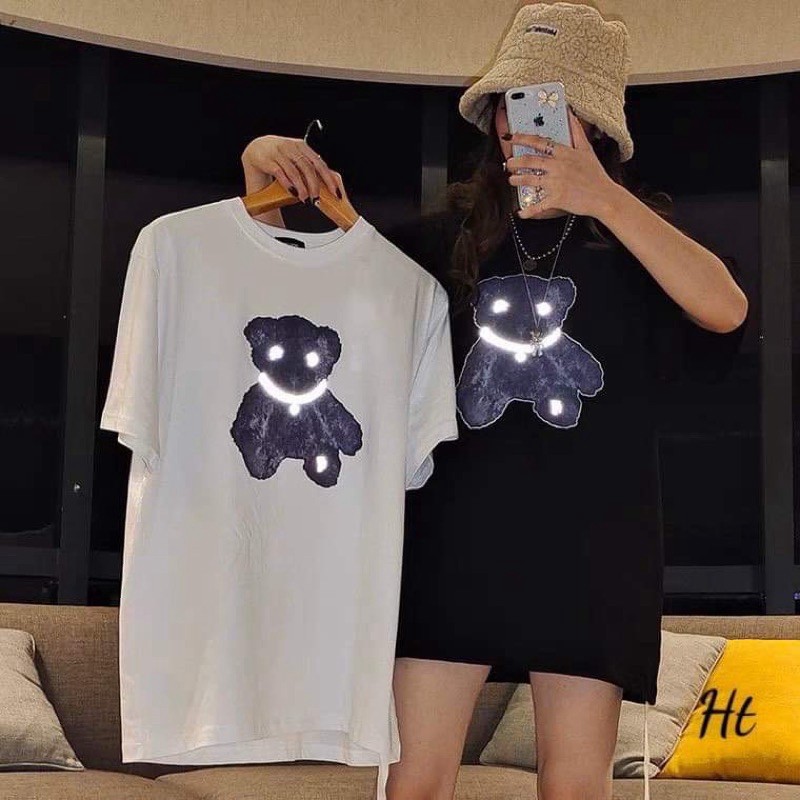 Áo phông gấu đen phản quang vòng cổ HT12 0321