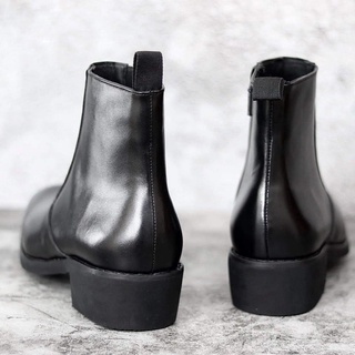 Giày nam Zip boot thời trang nam chất liệu da trơn cao cấp đế độn 4.5cm