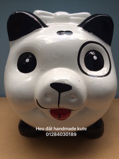Heo đất handmade chó đom Nơ XL