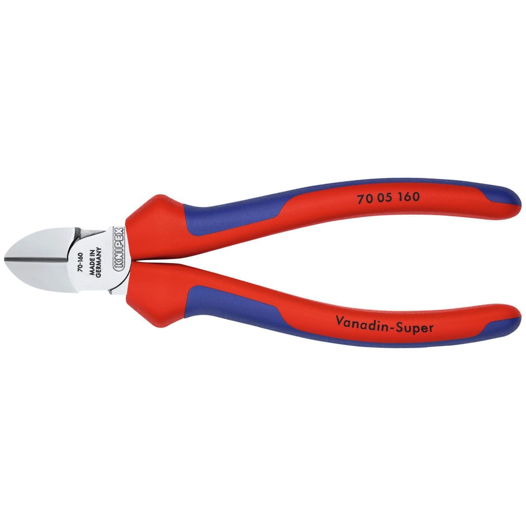 KỀM CẮT MẶT CHÉO KNIPEX MẠ CHROME TAY CẦM CÓ GỜ 160MM 70 05 160