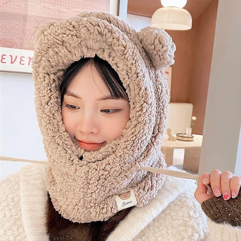 ORIENTLII Mũ Len Trùm Đầu Giữ Ấm Mùa Đông Kiểu Dáng Dễ Thương