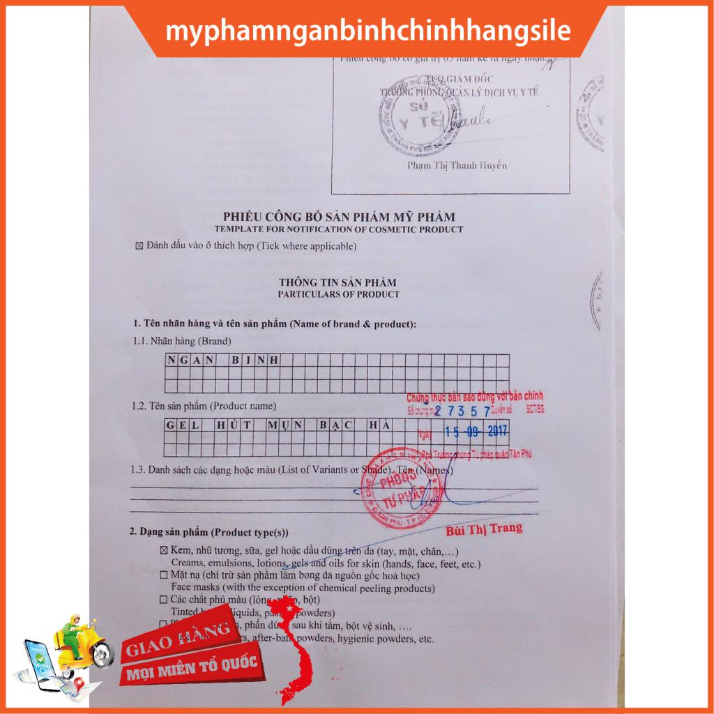 (HÀNG THẬT) Gel Lột Mụn Hút Mụn Bạc Hà, Gel Mụn Bạc Hà Ngân Bình. gel hút mụn cám, maunj đầu đen Bạc Hà Ngân Bình