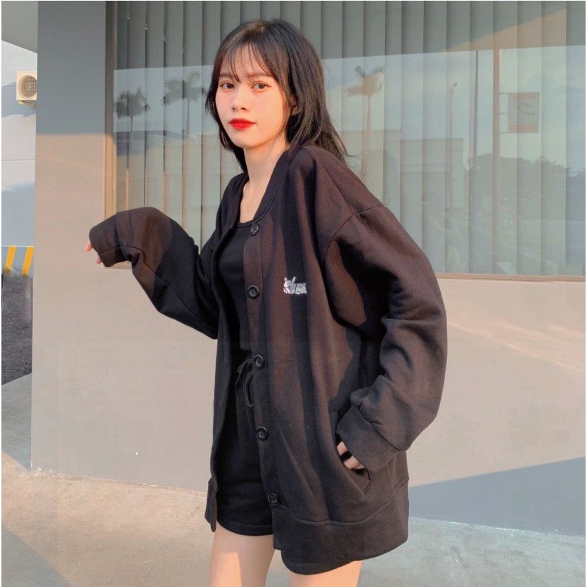 Áo khoác nỉ bông Cardigan Lazy Puppy hình cún con - KN11 | BigBuy360 - bigbuy360.vn