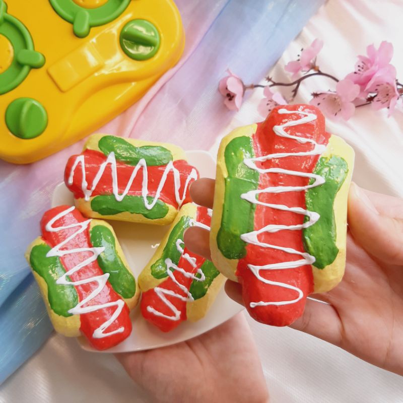 Squishy handmade Bánh Hotdog squishy tự làm giá rẻ mà bền chất đẹp [Shop Thảo Tâm]