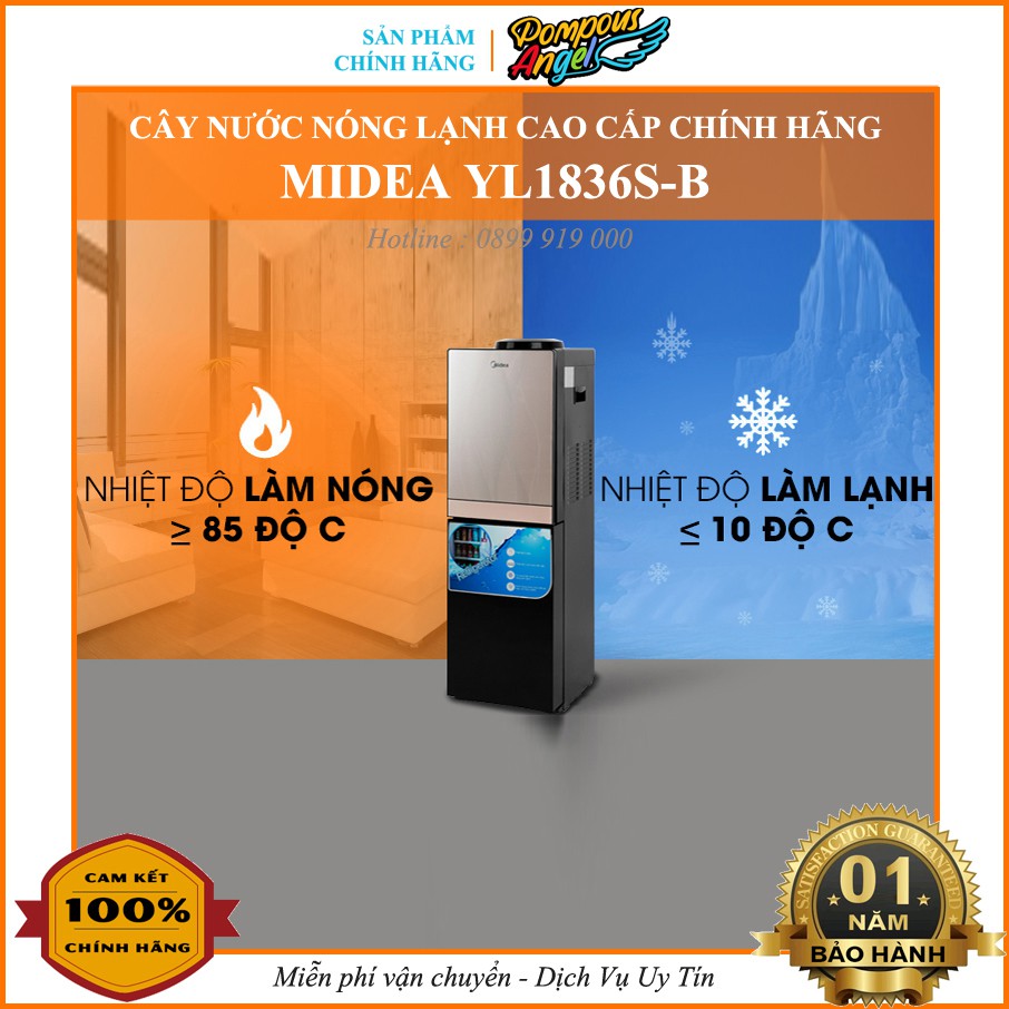 [CHÍNH HÃNG] Cây nước nóng lạnh MIDEA YL1836S-B chính hãng