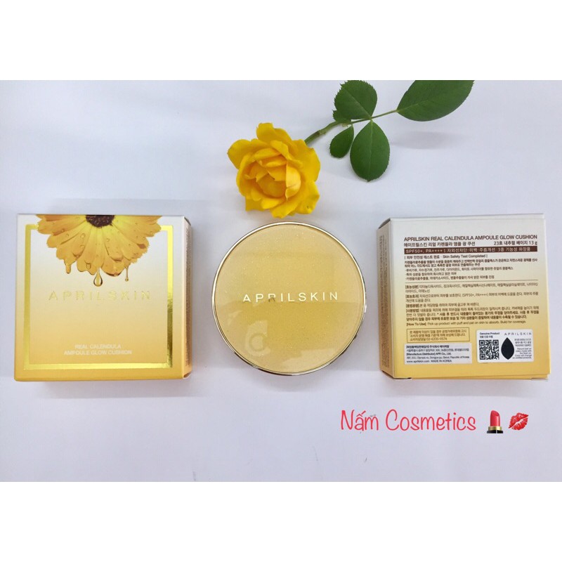Phấn nước APRIL SKIN Real Calendula Ampoule Glow Cushion 13g | BigBuy360 - bigbuy360.vn