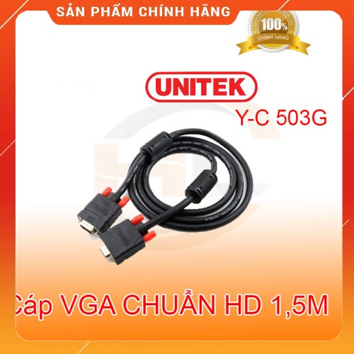 Cáp VGA LCD Unitek Y-C503G 1.5m (3C+6) HÀNG XỊN