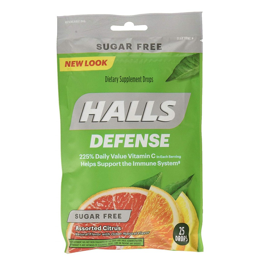 Kẹo Halls bổ sung Vitamin C không đường - 25 viên