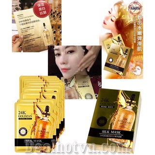 (chính hãng) - Combo 10 miếng mặt nạ lụa 24k chuẩn chính hãng