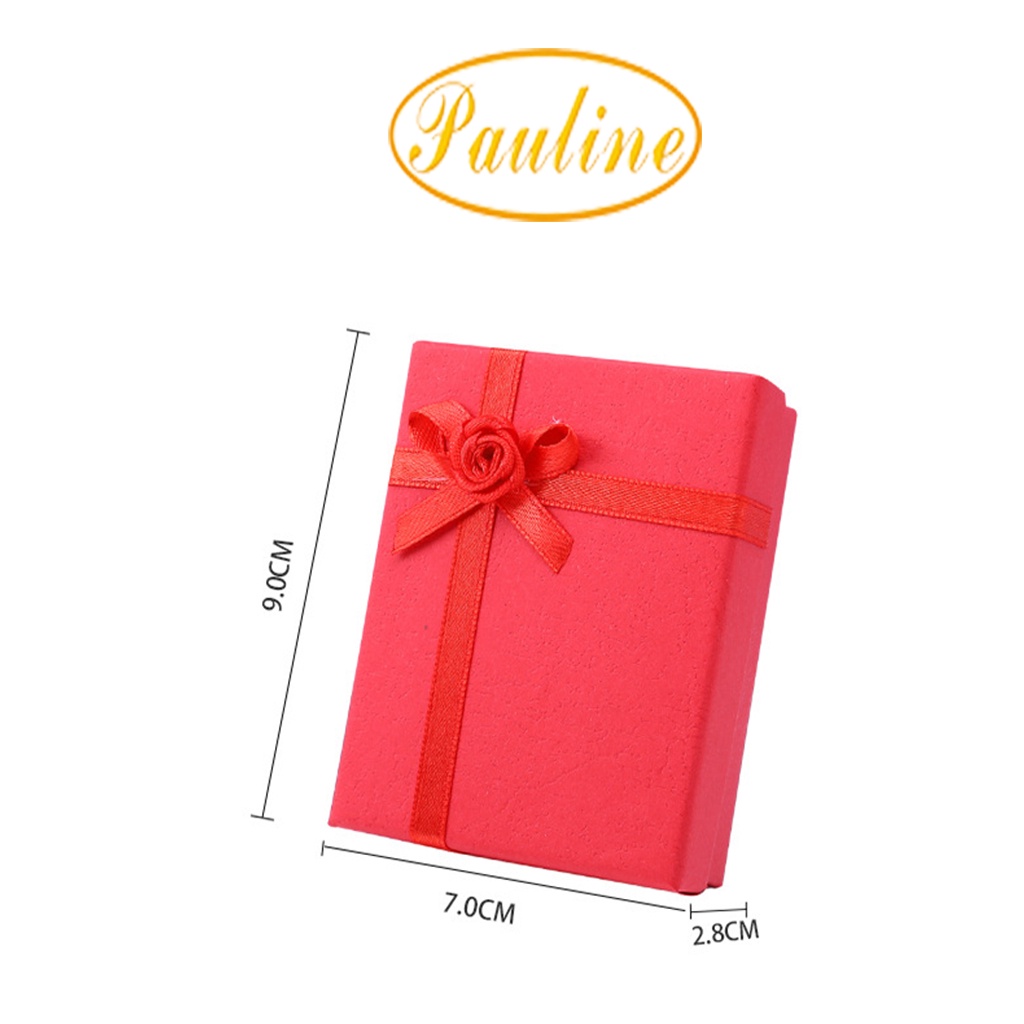 Hộp giấy đựng trang sức 7x9x2.8 H793N đính nơ 5 màu - Pauline's Store