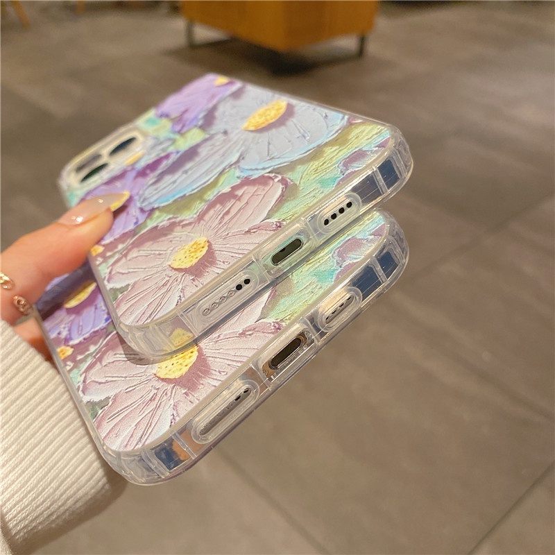 Ốp Điện Thoại Silicone In Họa Tiết Tranh Sơn Dầu Cho iphone 7 8 Plus 13 12 Mini 11 Pro XS Max X XR