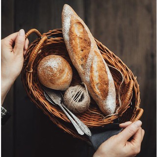 Giỏ mây đựng đồ picnic, đồ thêu thùa, đựng bánh mỳ decor trang trí nhà cửa đẹp mắt (Rổ mây decor)