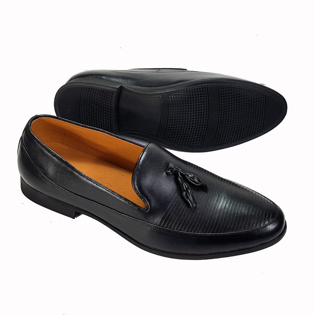 Giày Chuông Nam Da Bò Công sở lười nam Penny Loafer kiểu đẹp hàng hiệu giá rẻ in vân cá sấu D-12