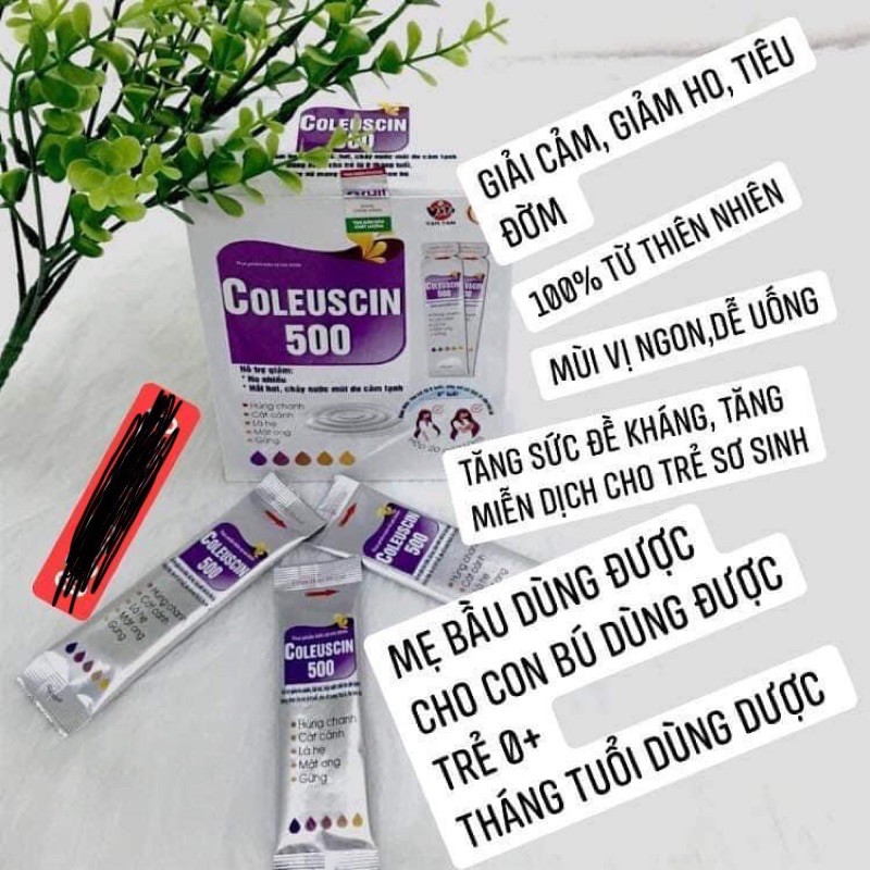 Siro ho cảm Coleuscin 500 hộp 20 gói