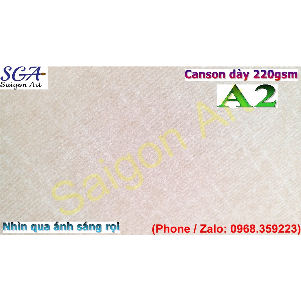 6 tờ giấy Canson Đài Loan khổ A2 dày 220gsm