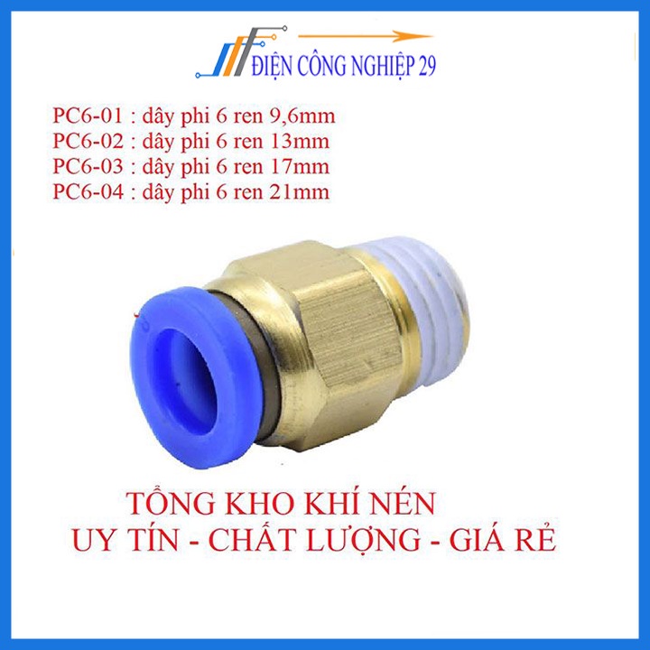 Đầu nối ren thẳng PC6-M5
