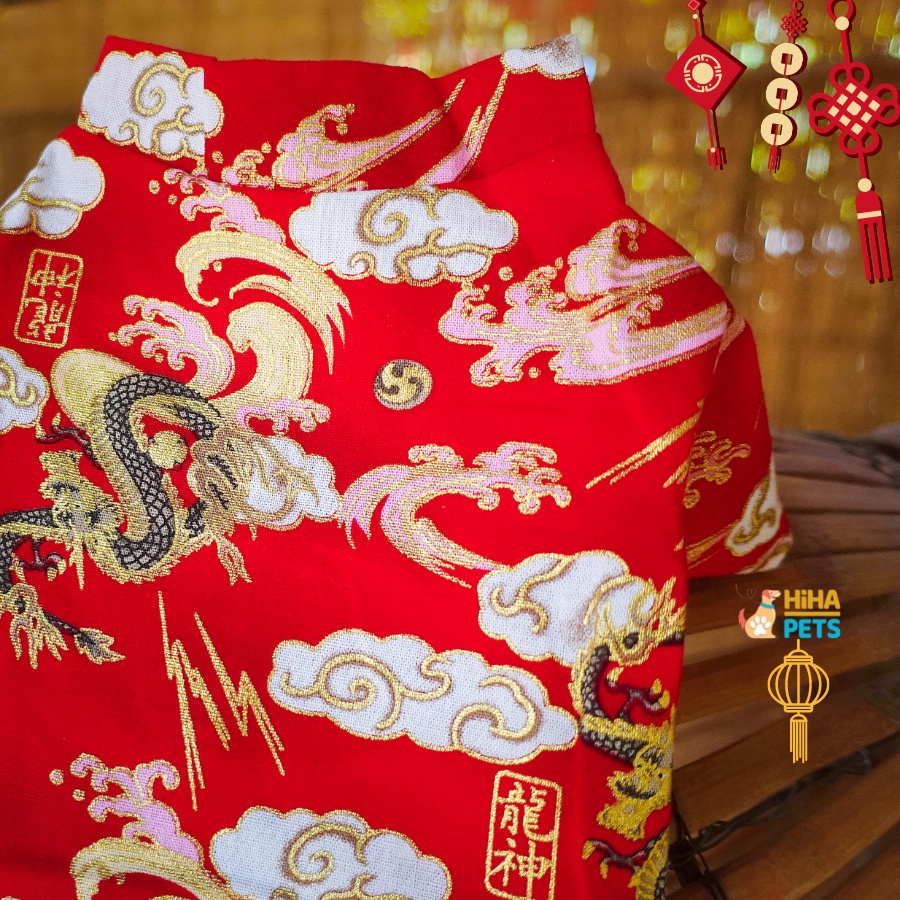 Áo Đầm Tết Cho Chó Mèo Quần Áo Tết Thú Cưng Hàn Quốc Hihapet.