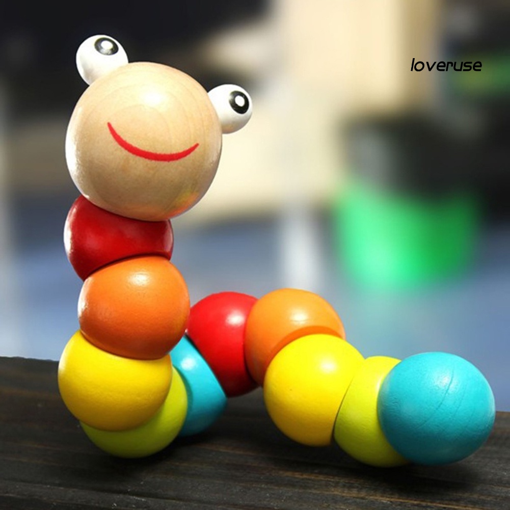 Đồ Chơi Lắp Ráp Hình Con Sâu Bằng Gỗ Nhiều Màu Sắc Cho Bé