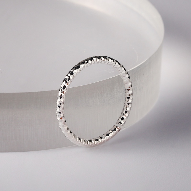 Nhẫn bạc nhẫn nữ cắt giác pasta dày lấp lánh freesize Cá jewelry NB138