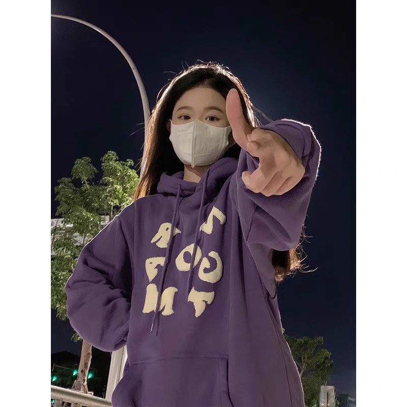 Áo hoodie unisex form rộng 2021, áo hoodie nữ form rộng thời trang quảng châu chất đẹp