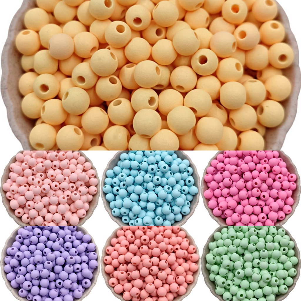 Hạt Xâu Làm Trang Sức Màu Sắc Macaroon 6/8/10Mm